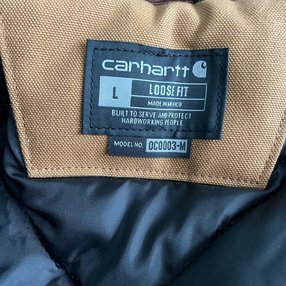 🦆 Carhartt Men's Traditional Arctic Quilt Lined Duck Jacket Brown US Large 🦆 - Picture 5 of 7
